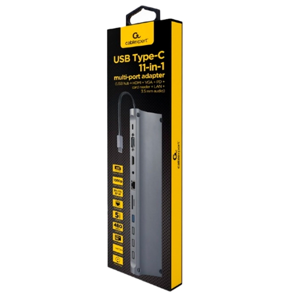Adapter Cablexpert A-CM-COMBO11-01 Gray USB Type-C photo 4