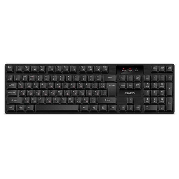 Tastatură Sven KB-C2300W Black Home and Office, Fără fir photo 1