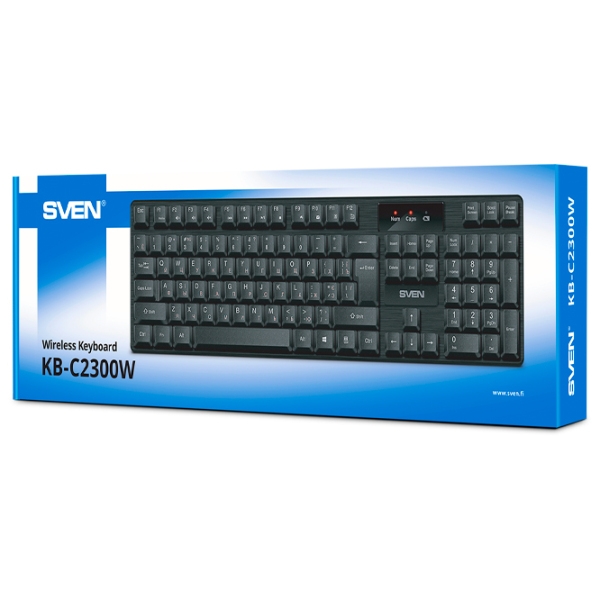 Tastatură Sven KB-C2300W Black Home and Office, Fără fir photo 4