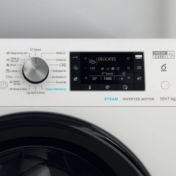 Mașină de spălat cu uscător Whirlpool FFWDD 1076258 BV EU White 10 kg, 1600 rpm, B photo 6