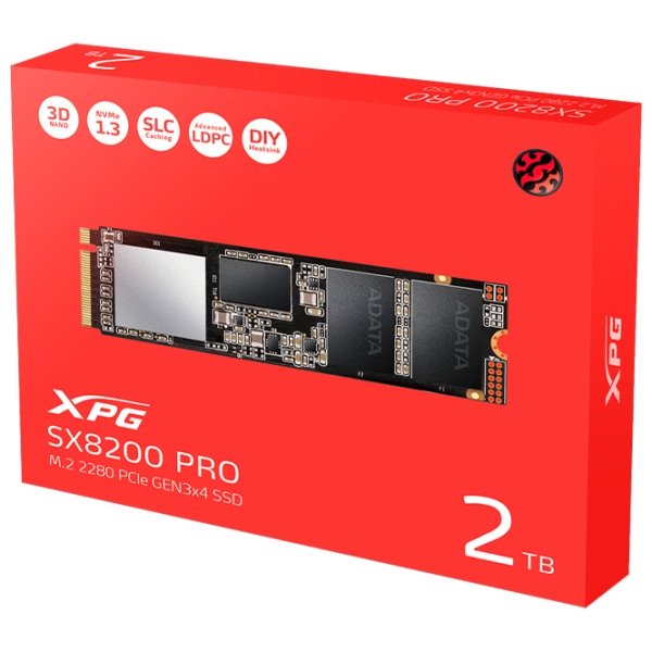 SSD ADATA SX8200 Pro M.2 NVMe 2 ТБ Скорость чтения: 3500 MБ/ с,Скорость записи: 3000 MБ/ с photo 3
