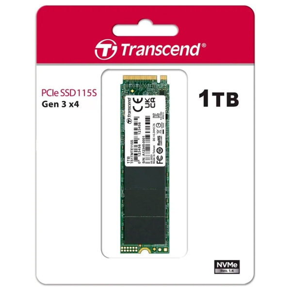 SSD Transcend 115S M.2 NVMe 1 ТБ Скорость чтения: 3200 MB/ s,
Скорость записи: 2000 МБ/ с photo 3