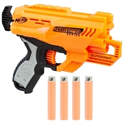 Игрушечный автомат Hasbro Nerf Accustrike Quadrant E0012 Желтый патронный, Стрел, 8+
