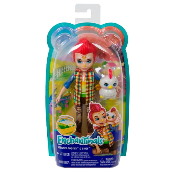 Păpușă Enchantimals Redward Rooster Cluck fermier GJX39 4+ photo 2