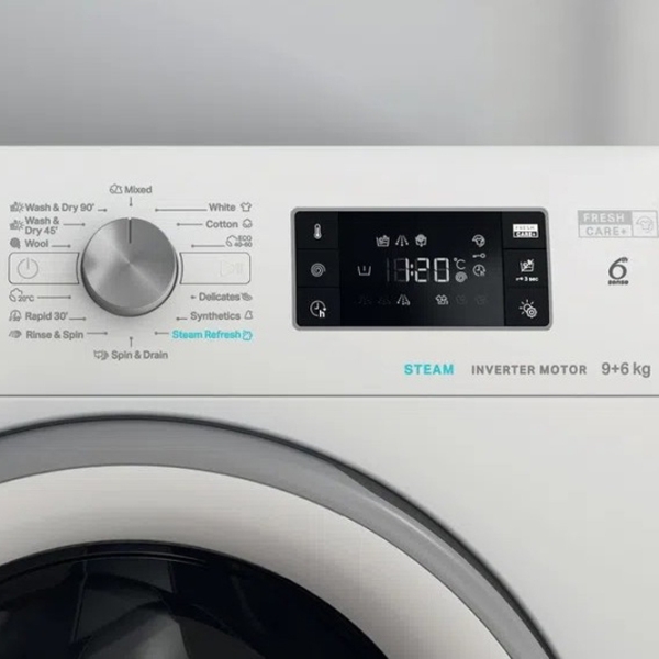 Mașină de spălat cu uscător Whirlpool FFWDB 964369 SV EE White 9 kg, 1400 rpm, A photo 5