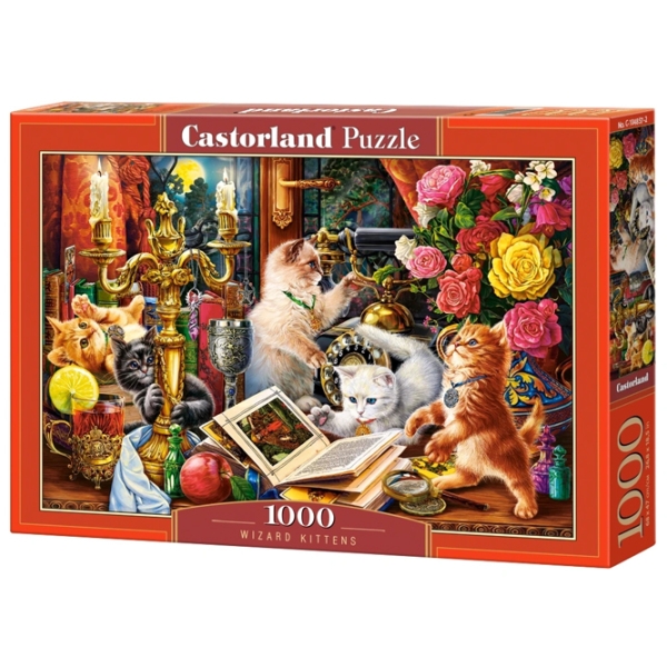 Puzzle 2D Castorland Wizard Kittens (C-104857) Numărul de piese: 1000, V&acirc;rsta recomandată: 9+ photo 1