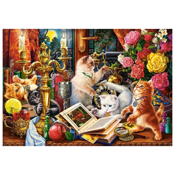 Puzzle 2D Castorland Wizard Kittens (C-104857) Numărul de piese: 1000, V&acirc;rsta recomandată: 9+ photo 2