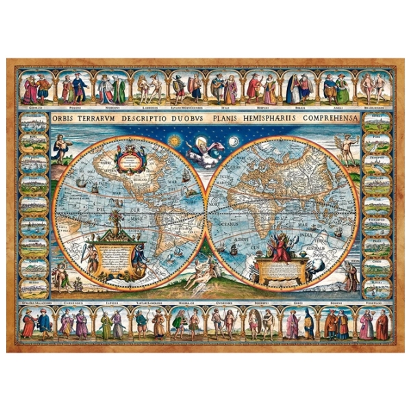 Puzzle 2D Castorland Map of the world 1639 (C-200733) Numărul de piese: 2000, V&acirc;rsta recomandată: 9+ photo 2
