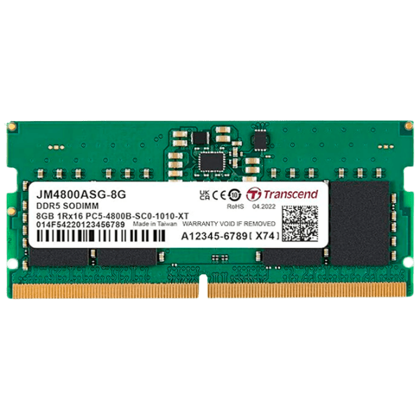 Оперативная память 8 ГБ Transcend JetRam JM4800ASG-8G SO-DIMM, DDR5, 4800 МГц photo 1