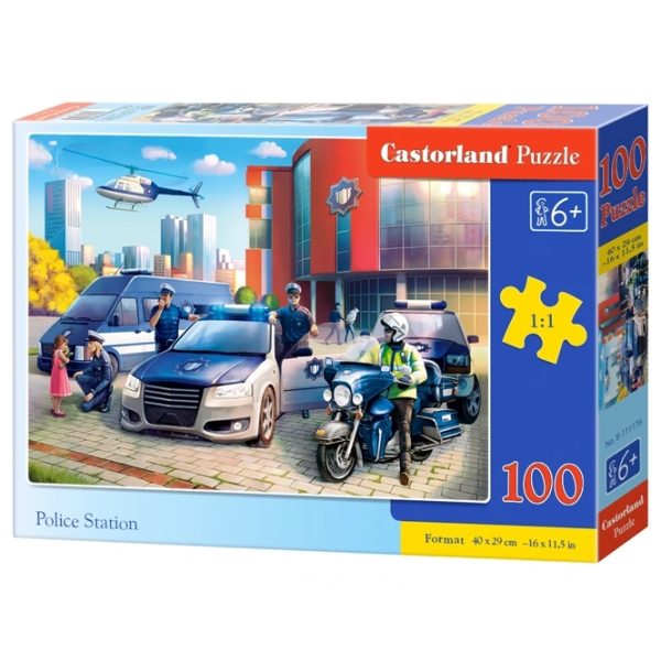 Puzzle 2D Castorland Police Station (B-111176) Numărul de piese: 100, V&acirc;rsta recomandată: 6+ photo 1