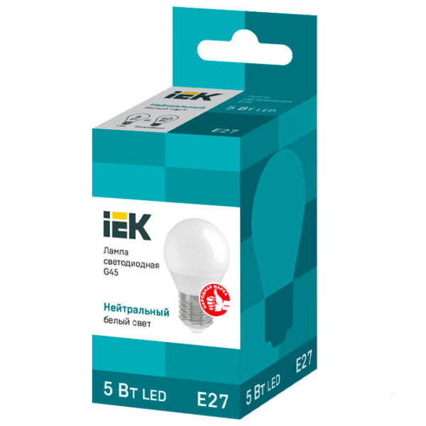Лампочка светодиодная IEK G45 LLE-G45-5-230-40-E27 E27 | 5 Вт | White photo 2