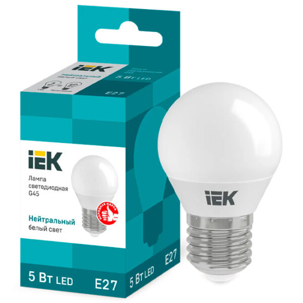 Лампочка светодиодная IEK G45 LLE-G45-5-230-40-E27 E27 | 5 Вт | White photo 3