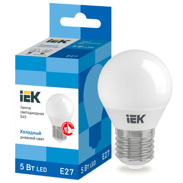 Лампочка светодиодная IEK G45 LLE-G45-5-230-65-E27 E27 | 5 Вт | White photo 3