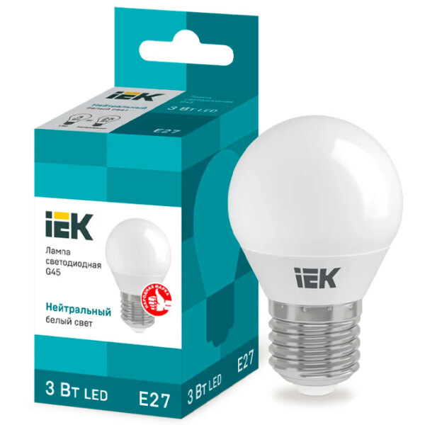 Лампочка светодиодная IEK G45 LLE-G45-3-230-40-E27 E27 | 3 Вт | Yellow photo 3
