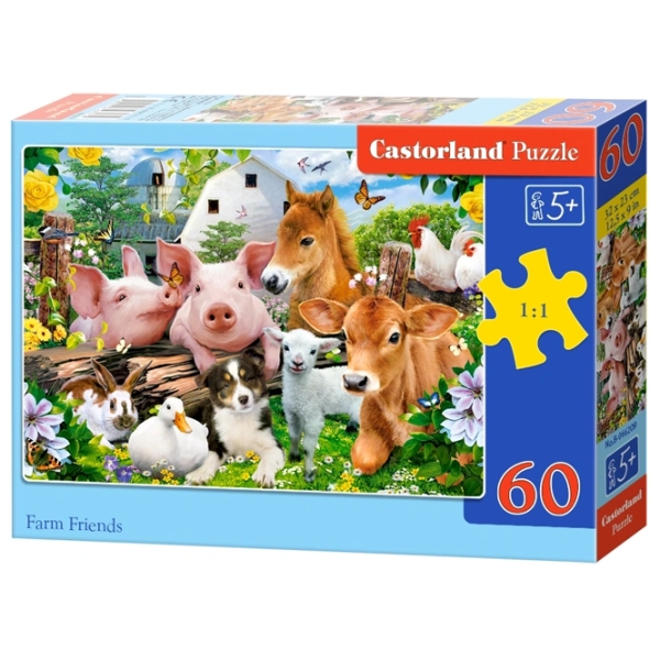 Puzzle 2D Castorland Farm Friends (B-066209) Numărul de piese: 60, V&acirc;rsta recomandată: 5+ photo 1