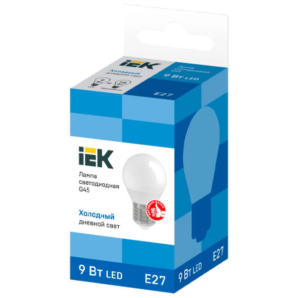 Лампочка светодиодная IEK G45 LLE-G45-9-230-65-E27 E27 | 9 Вт | White photo 2