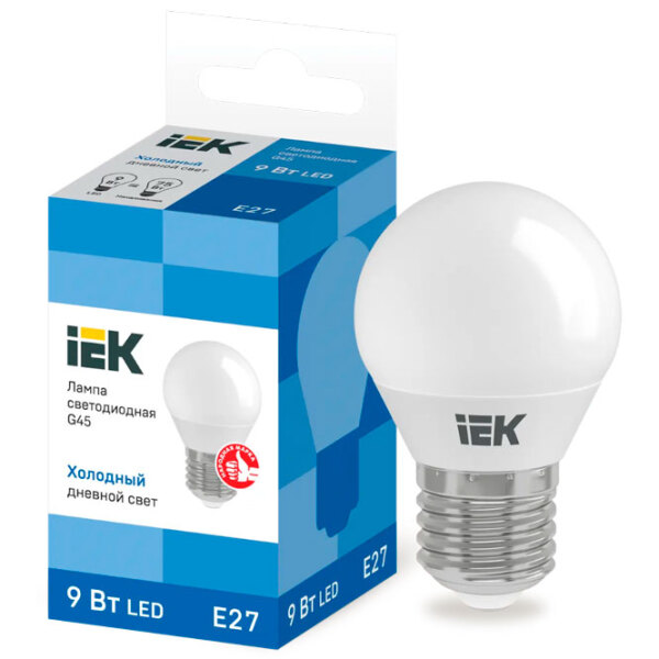 Лампочка светодиодная IEK G45 LLE-G45-9-230-65-E27 E27 | 9 Вт | White photo 3