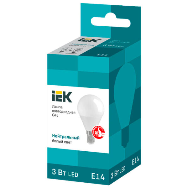 Bec LED IEK G45 LLE-G45-3-230-40-E14 E14 | 9 W | White photo 2