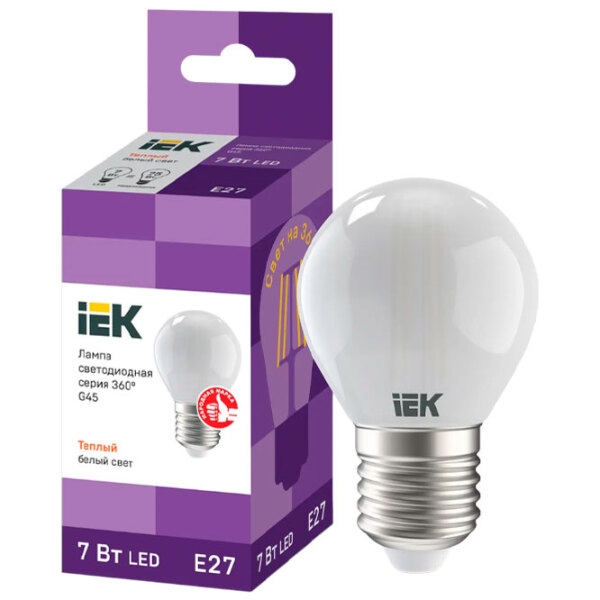 Bec LED cu filament IEK G45 LLF-G45-7-230-30-E27-FR E27 | 7 W | Yellow photo 3