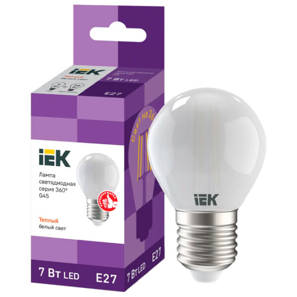 Bec LED cu filament IEK G45 LLF-G45-7-230-40-E27-FR E27 | 7 W | White photo 3