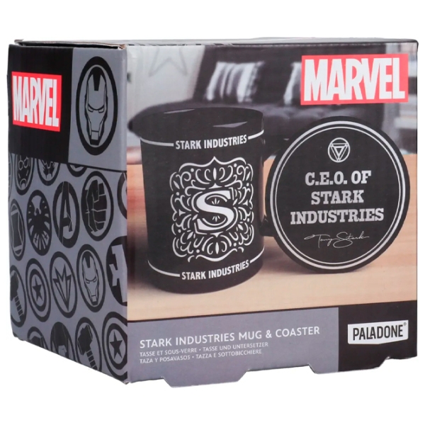 Cană Paladone Marvel Stark Industries Mug and Coaster Black 330 ml photo 6