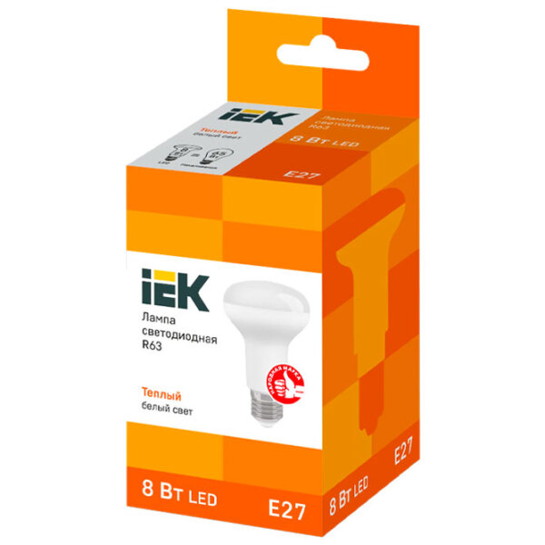 Bec LED IEK R63 LLE-R63-8-230-30-E27 E27 | 8 W | Yellow photo 2