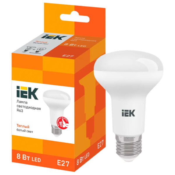 Bec LED IEK R63 LLE-R63-8-230-30-E27 E27 | 8 W | Yellow photo 3