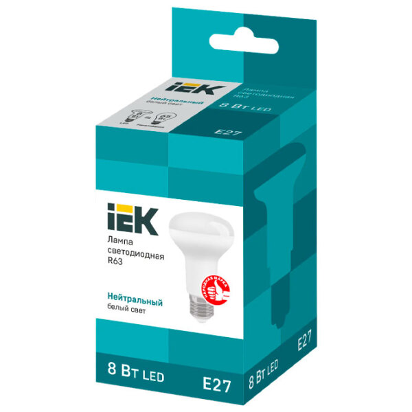 Лампочка светодиодная IEK R63 LLE-R63-8-230-40-E27 E27 | 8 Вт | Yellow photo 2
