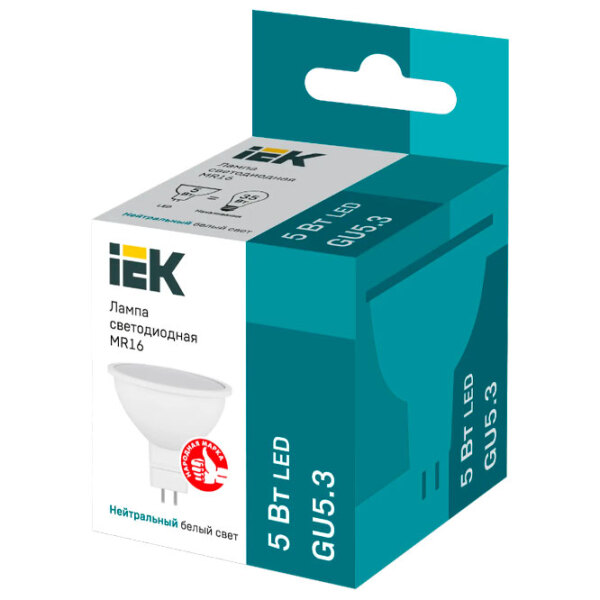 Лампочка светодиодная IEK MR16 LLE-MR16-5-230-40-GU5 GU5.3 | 5 Вт | White photo 2