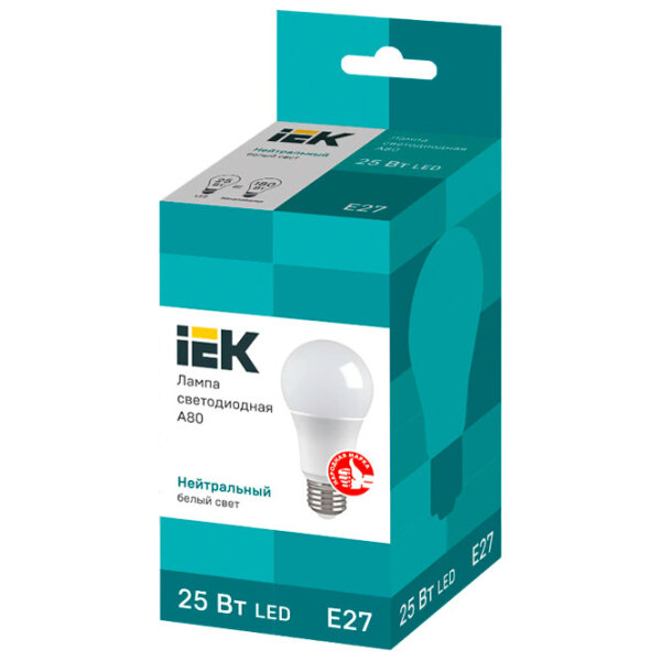 Лампочка светодиодная IEK A80 LLE-A80-25-230-40-E27 E27 | 25 Вт | White photo 2