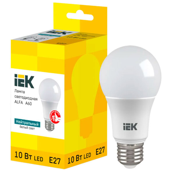 Лампочка светодиодная IEK ALFA A60 LLA-A60-10-230-40-E27 E27 | 10 Вт | White photo 3