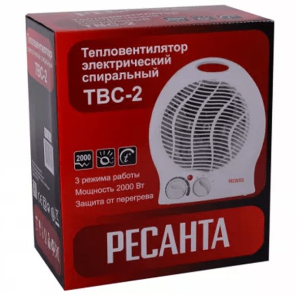 Încălzitor cu ventilator Resanta TBC-2 White 2000 W, Mecanic photo 2