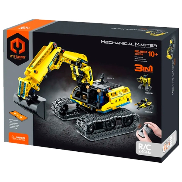 Конструктор с радиоуправлением XTech 3 in1 Excavator Желтый Количество деталей 430, 6+ photo 4