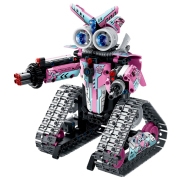 Constructor cu telecomandă XTech 3 in 1 Robot Pink Numărul de piese 408, 6+
