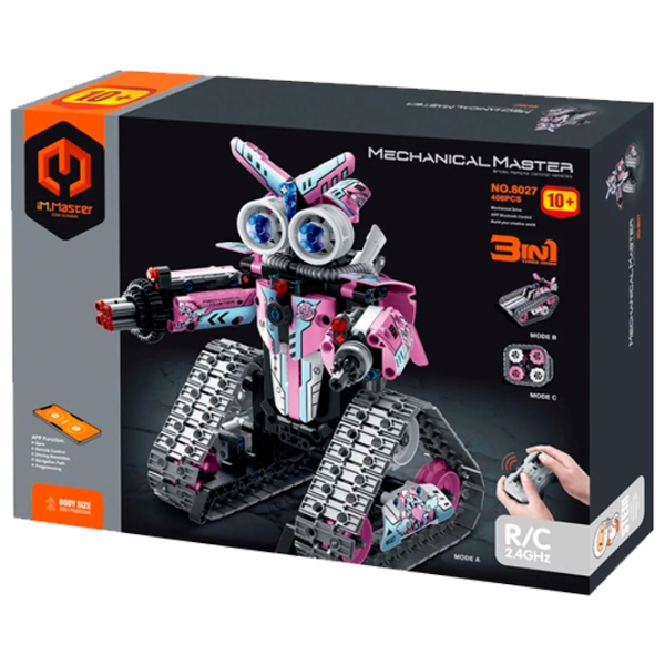 Constructor cu telecomandă XTech 3 in 1 Robot Pink Numărul de piese 408, 6+ photo 4