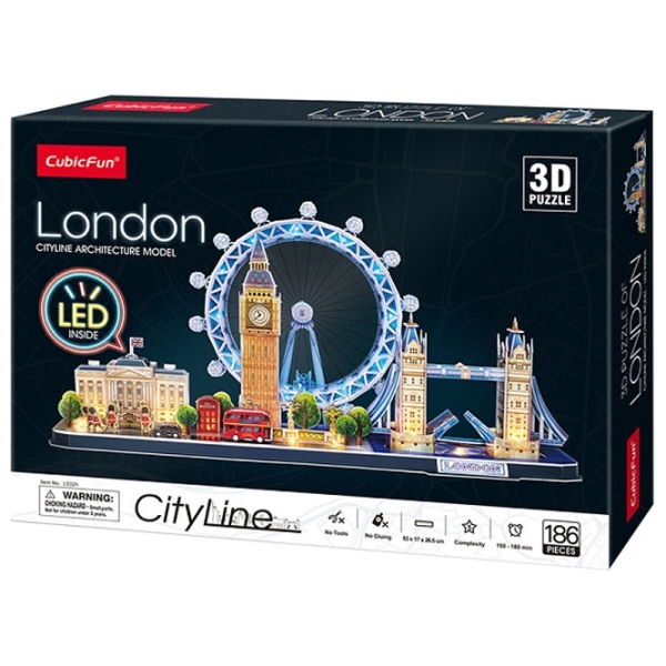 Пазл 3D CubicFun London LED (L532h) Количество деталей: 186, Рекомендуемый возраст: 6+ photo 2