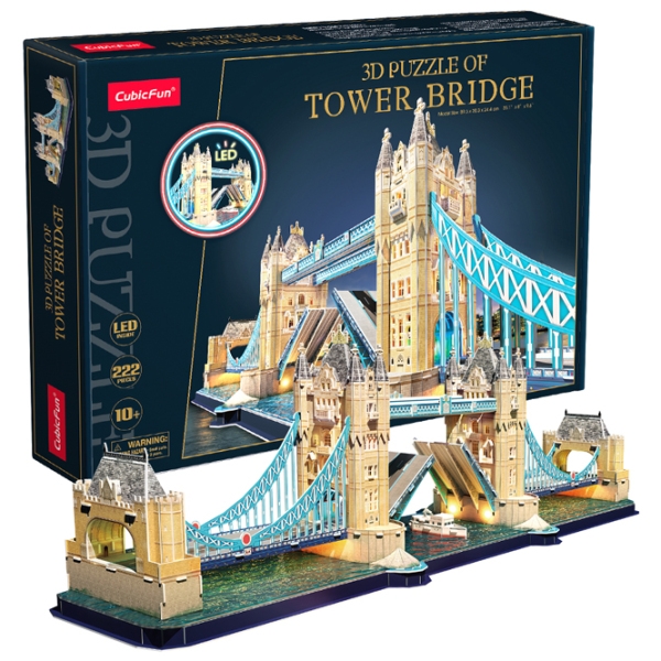 Пазл 3D CubicFun Tower Bridge LED (L531h) Количество деталей: 222, Рекомендуемый возраст: 10+ photo 2