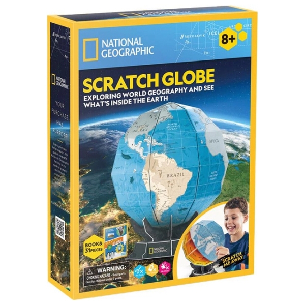 Пазл 3D CubicFun Scratch Globe (DS1082h) Количество деталей: 32, Рекомендуемый возраст: 8+ photo 2