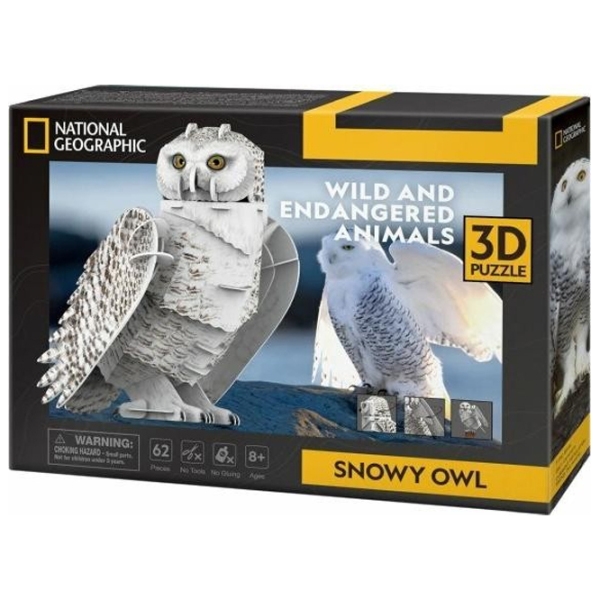 Пазл 3D CubicFun Snowy Owl (DS1079h) Количество деталей: 32, Рекомендуемый возраст: 8+ photo 2