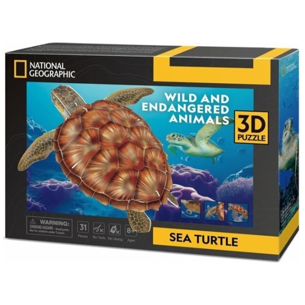 Пазл 3D CubicFun Sea Turtle (DS1080h) Количество деталей: 31, Рекомендуемый возраст: 8+ photo 2