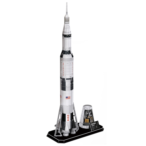 Пазл 3D CubicFun Apollo Saturn V Rocket (DS1059h) Количество деталей: 136, Рекомендуемый возраст: 8+ photo 1