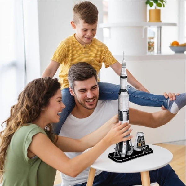 Пазл 3D CubicFun Apollo Saturn V Rocket (DS1059h) Количество деталей: 136, Рекомендуемый возраст: 8+ photo 3