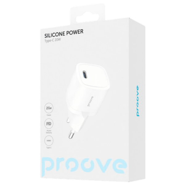 Сетевое зарядное устройство Proove Silicone Power (20 Вт) Белый 2 A / Белый photo 2