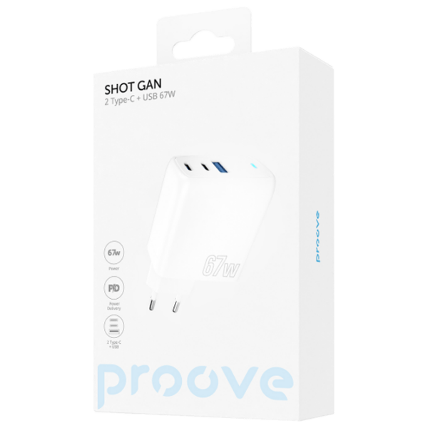 Сетевое зарядное устройство Proove Shot GaN (67 Вт) Белый  / Белый photo 5
