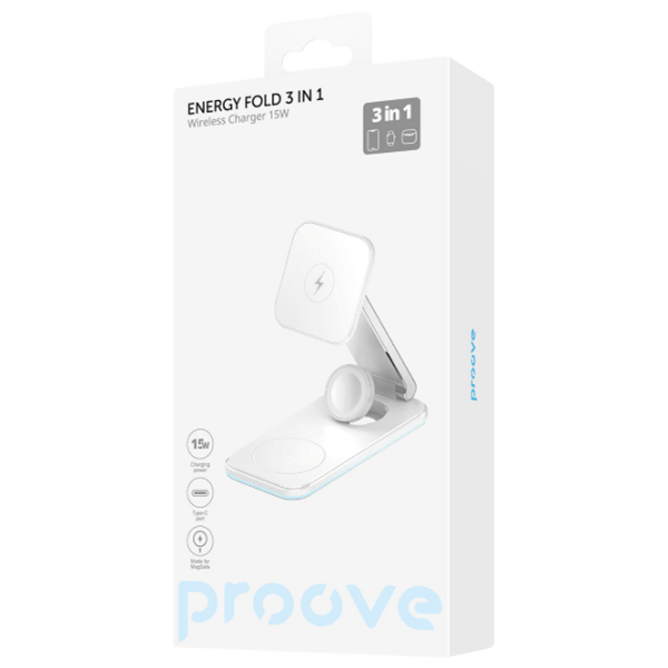 Încărcător wireless Proove Magnetic Energy Fold (15 W) White 2 A / White photo 5
