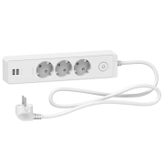 Удлинитель Schneider-Electric ST943U1W 1.5 м Белый 