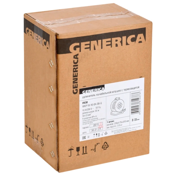 Prelungitor pe tambur Generica WKP10-10-04-30-G 30 m Black  photo 2