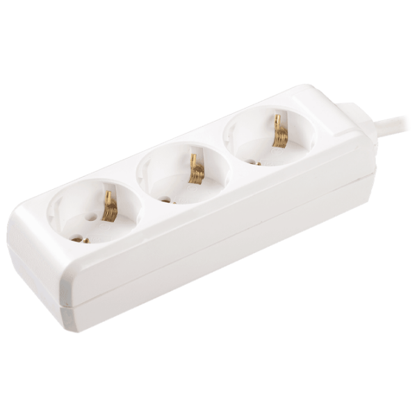 Удлинитель IEK WYP10-16-03-03-Z-N 3 м Белый  photo 1