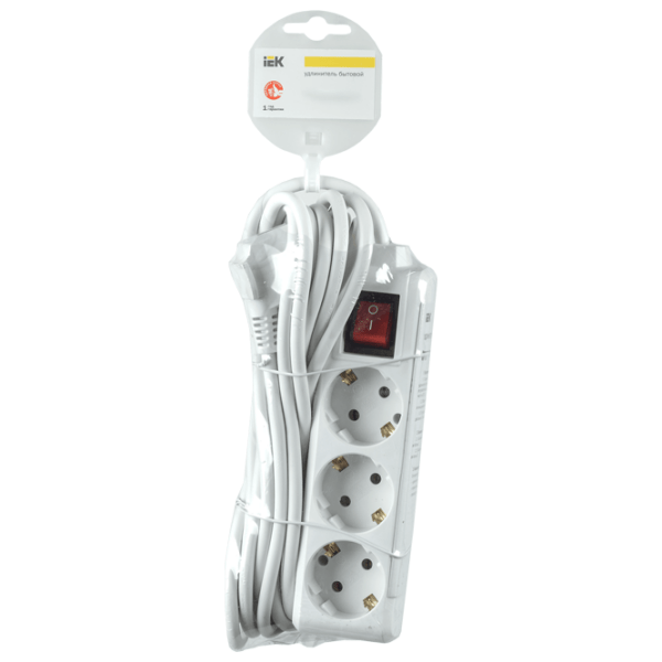 Удлинитель IEK WYP10-16-03-03-ZK-N 3 м Белый  photo 2