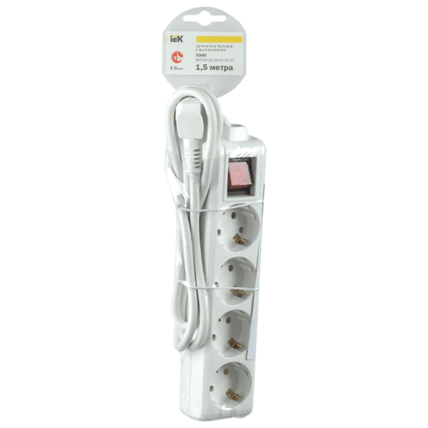 Удлинитель IEK WYP10-16-04-05-ZK-N 5 м Белый  photo 3